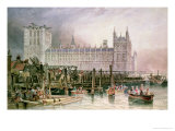 The Houses of Parliament in Course of Erection Giclee Print by John Wilson Carmichael