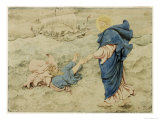 Sketch of Christ Walking on Water reproduction procédé giclée par Richard Dadd