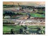Industrial Landscape in the Blanzy Coal Field, Saone-Et-Loire, circa 1860 (Detail) Giclee Print by Ignace Francois Bonhomme