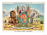 The Royal Arms Jubilant, from "St. Stephen's Review Presentation Cartoon," 25 June 1887 Giclee Print by Tom Merry