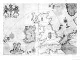 Map Showing the Route of the Armada Fleet Giclee Print by Robert Adams