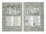 Illustrated Page from "The Works of Chaucer," Published by Kelmscott Press, 1896 reproduction procédé giclée par William Morris