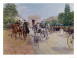 Riders and Carriages on the Avenue Du Bois, circa 1900 Giclee Print by Georges Stein