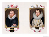 Double Portrait of Sir Francis Drake and Sir Martin Frobisher Reproduction procédé giclée par Sarah Countess Of Essex