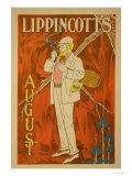 Reproduction of a Poster Advertising the August Issue of "Lippincott's Magazine" Giclee Print by Will Carqueville