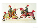 Two Knights at a Tournament, Plate from "A History of the Development and Customs of Chivalry" Giclee Print by Friedrich Martin Von Reibisch
