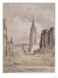 Demolition of Saint-Germain-Des-Pres, circa 1867-68 Giclee-trykk av Prudent Leon Bouchaud