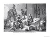 Dr. David Livingstone and Mr. Henry Morton Stanley Receiving Newspapers in Central Africa Giclee Print by Johann Baptist Zwecker