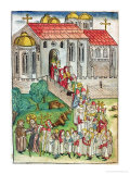 Pilgrim of Santiago De Compostela and Procession, 1491 Reproduction procédé giclée par Michael Wolgemut Or Wolgemuth