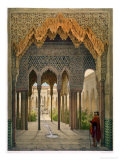 The Court of the Lions, the Alhambra, Granada, 1853 Giclee Print by Leon Auguste Asselineau