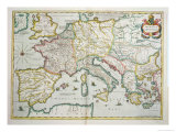The Empire of Charlemagne from 'Le Nouveau Theatre du Monde', 1639 Lámina giclée por Hendrik I Hondius