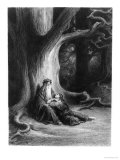 The Enchanter Merlin and the Fairy Vivien in the Forest of Broceliande, from "Vivien" Giclee Print by Gustave Doré