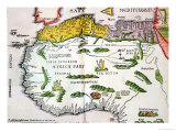 Map of North Africa and West Africa, Published in Strasbourg in 1522 Giclee Print by Ptolemy 