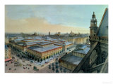 View of Les Halles in Paris Taken from Saint Eustache Upper Gallery, circa 1870-80 Giclee Print by Felix Benoist