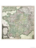 Map of France as Divided into 58 Provinces, 1765 Reproduction procédé giclée par Louis-Charles Desnos