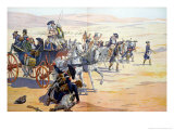 Napoleon and His Troops in the Desert During the Egyptian Campaign, Illustration from "Bonaparte" reproduction procédé giclée par Pseudonym For Onfray De Breville Job