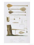 Society Islands: Pangas, Fishing Hooks and Other Tools Reproduction procédé giclée par Antoine Chazal