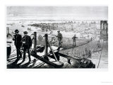 Construction of Brooklyn Bridge, New York Giclee Print