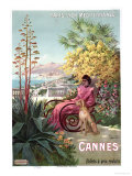 Travel Poster Advertising the Paris-Lyon-Mediterranee Train Line and Holidays in Cannes, 1904 Giclee Print by Hugo D' Alesi