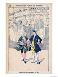 Francois Voltaire with King Frederick II of Prussia at Sanssouci Near Potsdam Giclee-trykk av Louis Bombled Francois Voltaire with King Frederick II of Prussia at Sanssouci Near Potsdam Giclee-trykk av Louis Bombled