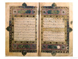 Two Pages from a Koran Manuscript - Giclee Baskı Two Pages from a Koran Manuscript - Giclee Baskı