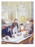 Napoleon and His Wife Josephine Preparing the Coronation, Illustration from "Bonaparte" reproduction procédé giclée par Pseudonym For Onfray De Breville Job