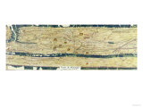 The Gallo-Roman Segment of the Peutinger Table, Facsimile of the 3rd Century Original Reproduction procédé giclée