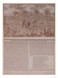 The Great Earthquake of 1755 in Lisbon, Facsimile Copy of an Original Engraving and Text, 1755 Giclee Print