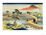 Eight Part Bridge, Province of Mucawa, Japan, circa 1830 reproduction procédé giclée par Katsushika Hokusai