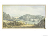 Panoramic "After" View, from the Red Book for Antony House, circa 1812 Giclee Print by Humphry Repton