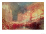 The Burning of the Houses of Parliament, 16th October 1834, 1839 Giclee Print by William Turner
