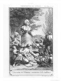 Frontispiece to "Emile" by Jean-Jacques Rousseau Giclee Print by Charles-Nicolas Cochin II