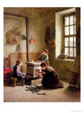 Lighting the Stove, 1886 Giclee Print by Pierre Edouard Frere