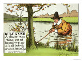 Rule XXXII: A Player May Stand out of Bounds to Play a Ball Lying Within Bounds, from Rules of Golf Giclee Print by Charles Crombie