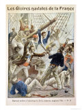Robert Surcouf (1736-1827) Successfully Boarding the "Kent" Giclee Print by Pierre Mejanel