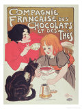 Poster Advertising the Compagnie Francaise Des Chocolats Et Des Thes, circa 1898 Giclee Print by Théophile Alexandre Steinlen