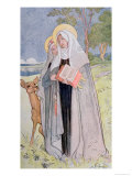 St. Bridget of Sweden Illustration from a Book on Famous Women of Sweden, 1900 Giclee Print by Carl Larsson