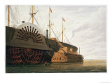 The Old Frigate Hms Agamemnon with Her Weight of Cable Alongside the Ss Great Eastern reproduction procédé giclée par Robert Dudley