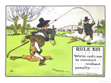 Rule XIII: Worm Casts May be Removed...Without Penalty..., from "Rules of Golf," Published c. 1905 Giclee Print by Charles Crombie