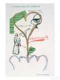 "L'Horloge De Demain," Calligram Published in Issue Number 4 of "391" Giclee Print by Guillaume Apollinaire