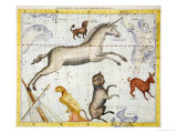 Constellation of Monoceros with Canis Major and Minor, Plate 13 from "Atlas Coelestis" Giclee Print by Sir James Thornhill
