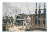 Splicing the Cable after the First Accident on Board the Great Eastern, July 25th, 1865 Giclee Print by Robert Dudley