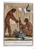 Inhabitants of French Guyana Preparing Annatto, from "Encyclopedie Des Voyages" reproduction procédé giclée par L.f. Labrousse