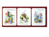 Three Happy Family Cards Depicting Characters from Alice in Wonderland by Lewis Carroll (1832-98) reproduction procédé giclée par John Tenniel