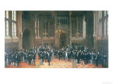 Members' Lobby, Houses of Parliament, 1872-73 Giclee-trykk av Henry Barraud