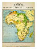 A Map of Africa to Illustrate the Travels of David Livingstone Giclee Print
