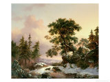 Wolves in a Winter Landscape Giclee Print by Frederik Marianus Kruseman