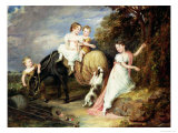 Portraits of the Children of the Rev.Joseph Arkwright of Mark Hall, Essex, 1826 Giclee Print by John Hayter