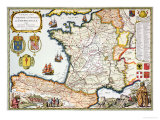 Reproduction of Map of Routes of St. James of Compostel, Originally Giclee Print