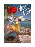 Winter in Nice, Poster Advertising P.L.M Trains reproduction procédé giclée par Hugo D' Alesi